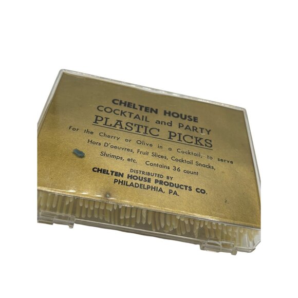 Vintage Chelten House Cocktail and Party Ivory Plastic Picks 36 count MCM - Picture 4 of 5